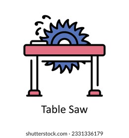 Ilustración de diseño de iconos de esquema rellenado de tabla. Símbolo de reparación y mantenimiento del hogar en el archivo EPS 10 de fondo blanco