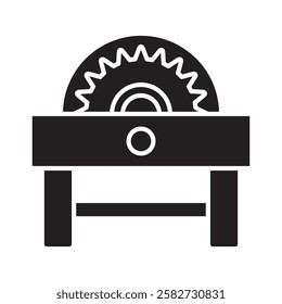 Table Saw glyph icon. use for modern concept, print, UI, UX kit, web and app development. Vector EPS 10, related to industrial, business, finance, investment.