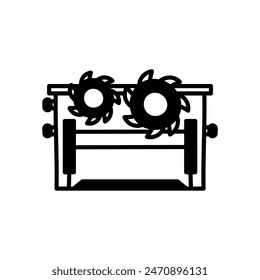 Table Saw Glyph Icon, Vector illustration