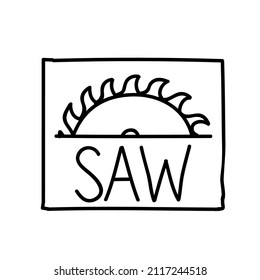 table saw icon black and white vector illustration. Editable outline stroke.