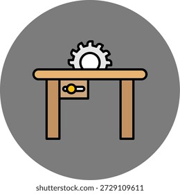 Icono de sierra de mesa para su proyecto