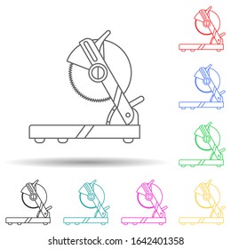 table saw multi color style icon. Simple thin line, outline vector of home repair tool icons for ui and ux, website or mobile application