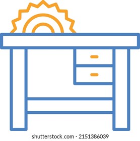 Table Saw vector icon. Can be used for printing, mobile and web applications.