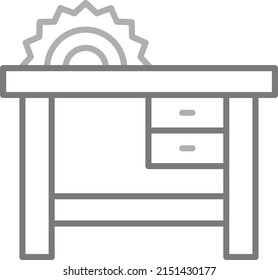 Table Saw vector icon. Can be used for printing, mobile and web applications.
