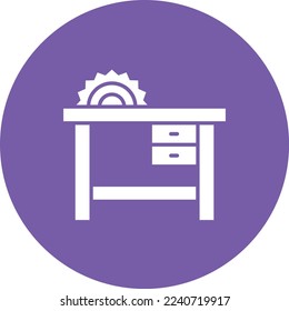 Table Saw vector icon. Can be used for printing, mobile and web applications.