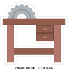 Table Saw vector icon. Can be used for printing, mobile and web applications.