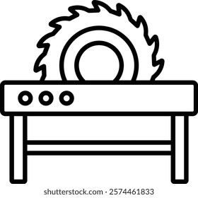 Table Saw vector icon. Can be used for printing, mobile and web applications.