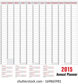 Table schedule - Annual Planner 2015