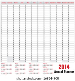 Table schedule - Annual Planner