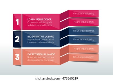 Table, schedule design template with 3 row. Vector banner.