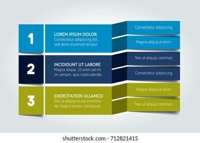 Table, schedule design template with 3 row. Vector banner.