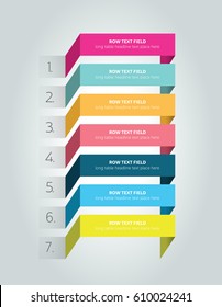 Table, schedule design template with 7 row. Vector banner.