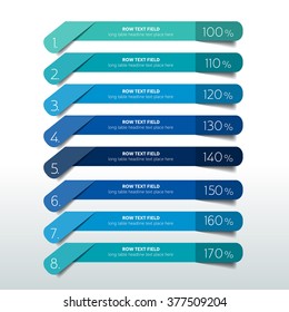 Table, Schedule Design Template With 8 Row. Vector Banner.