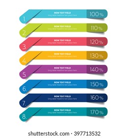 Table, Schedule Design Template With 8 Row. Vector Banner.