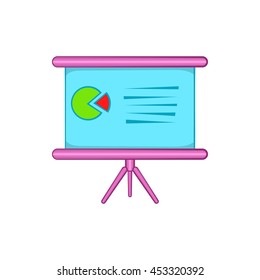 Table with schedule icon in cartoon style isolated on white background. Presentation symbol