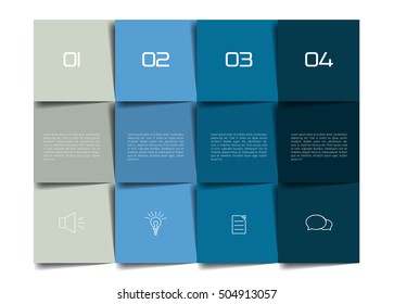 Table, schedule, organizer, planner, notepad, timetable. Step by step template, infographic.