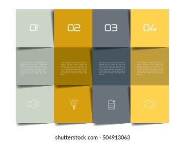 Table, schedule, organizer, planner, notepad, timetable. Step by step template, infographic.