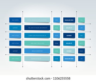 Table, schedule, tab, planner, infographic design template. Vector.