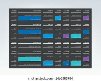 Table, schedule, tab, planner, infographic design template. Vector.