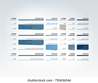 Table, schedule, tab, planner, infographic design template. Vector.