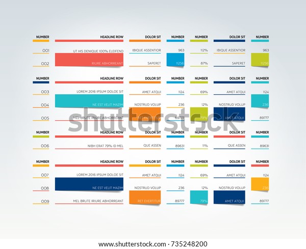 Tabelle Zeitplan Tab Planer Infografik Design Vorlage Vektorgrafik Stock Vektorgrafik Lizenzfrei