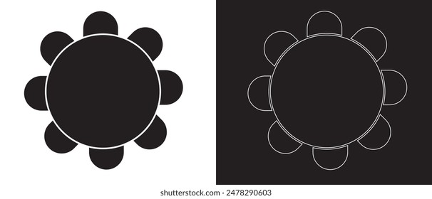 Table seating arrangement event icons on a white background. Vector illustration .
