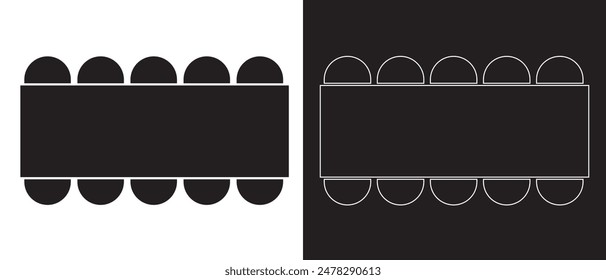 Table seating arrangement event icons on a white background. Vector illustration .
