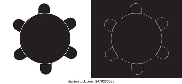 Table seating arrangement event icons on a white background. Vector illustration .
