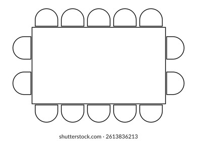 Table Seating Arrangement Icon, Dining Table seating Design vector on white background.