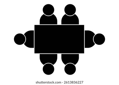 Table Seating Arrangement Icon, Dining Table seating Design vector on white background.