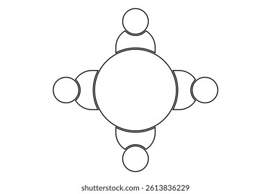 Table Seating Arrangement Icon, Dining Table seating Design vector on white background.