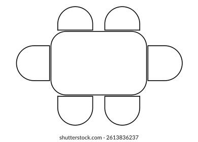 Table Seating Arrangement Icon, Dining Table seating Design vector on white background.