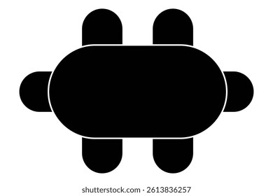Table Seating Arrangement Icon, Dining Table seating Design vector on white background.