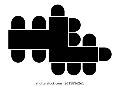 Table Seating Arrangement Icon, Dining Table seating Design vector on white background.