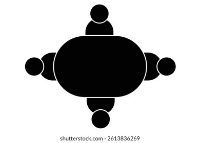 Table Seating Arrangement Icon, Dining Table seating Design vector on white background.