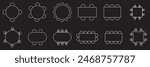 Table Seating Arrangement Icons for an Event - Clipart Outline.  isolated on white and black background. Vector illustration . EPS 10 