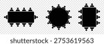 Table Seating Arrangement Icons for an Event - Clipart Outline.  isolated on white and black background. Vector illustration . EPS 10 .