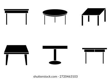 table set 6 icon on white background
