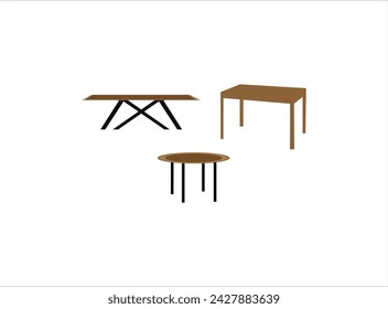 Tabelle Set Design Vektor-Illustration,
