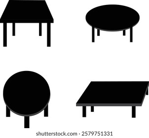 Table sets silhouette vector image