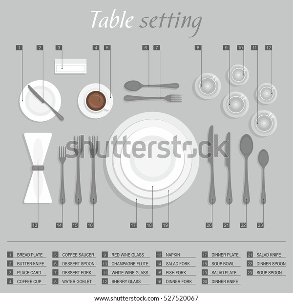 Table Setting Stock Vector (Royalty Free) 527520067