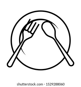 table setting etiquette icon vector