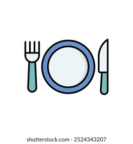 Table Setting icon isolated on a white background. Vector illustration.