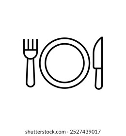Table Setting icon isolated on a white background. Vector illustration.