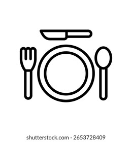 Table Setting Icon Line Vector Illustration