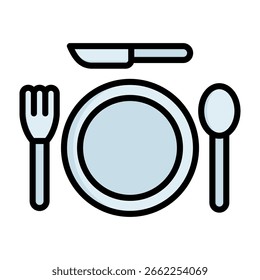 Table Setting Icon Lineal Color Vector Illustration
