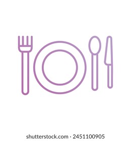 table setting icon with white background vector stock illustration