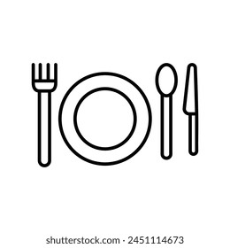 table setting icon with white background vector stock illustration