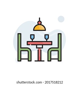 Table setting vector filled outline icon style illustration. EPS 10 file 