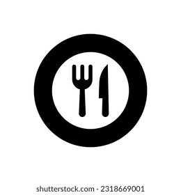 Table settings icon, logo isolated on white background